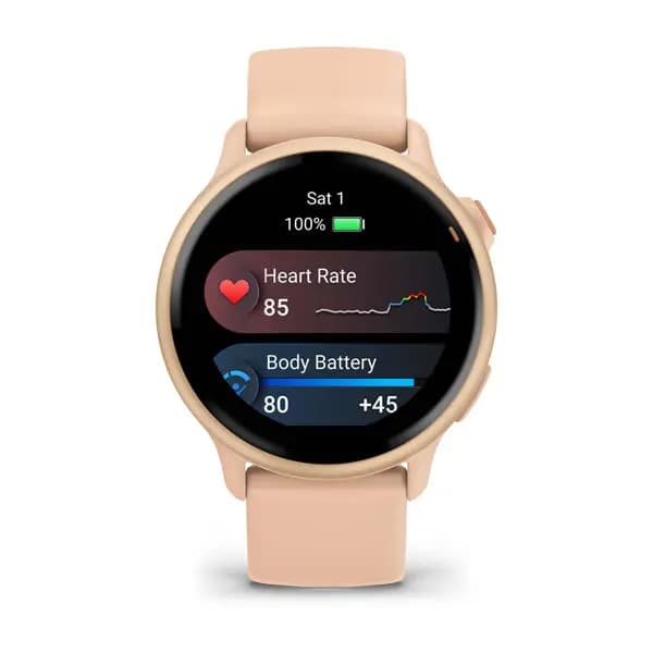 Garmin vívoactive 6 Metallic Pink Dawn with Pink Dawn Band [AMOLED (optional always-on mode), Swim, 5 ATM, 1.2" (30.4 mm) diameter]
