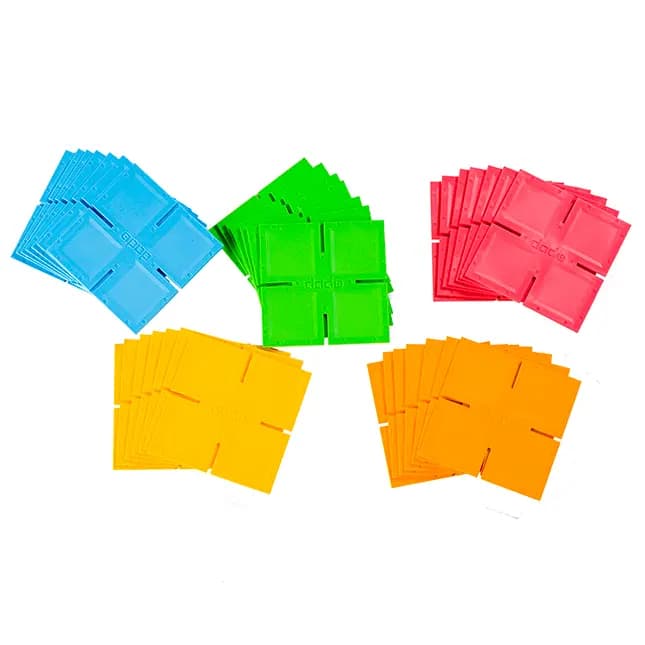 Fat Brain Toys Dado Squares Slot-Together Building Toy for Kids Ages 3 and Up [Set of 36 colorful squares with slots cut out of each side, Encourages fine motor skills, spatial rea