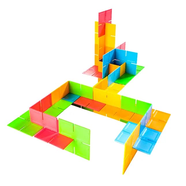 Fat Brain Toys Dado Squares Slot-Together Building Toy for Kids Ages 3 and Up [Set of 36 colorful squares with slots cut out of each side, Encourages fine motor skills, spatial rea