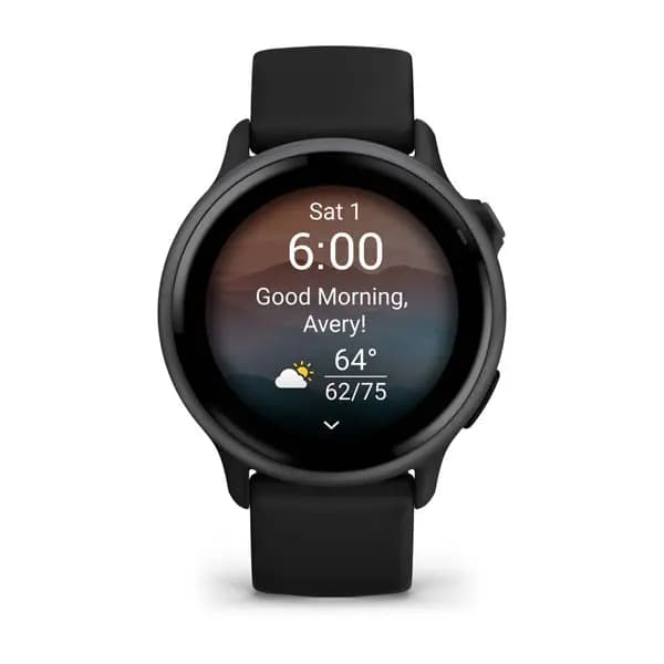 Garmin vívoactive 6 Slate with Black Band [AMOLED (optional always-on mode), Swim, 5 ATM, 1.2" (30.4 mm) diameter]