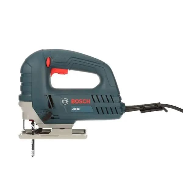 Bosch 6 Amp Corded Variable Speed Top-Handle Jig Saw Kit with Assorted Blades and Carrying Case, JS260 [Amperage (A): 6 A, Bevel Capacity (degrees): 45 °, Color Family: Blue]