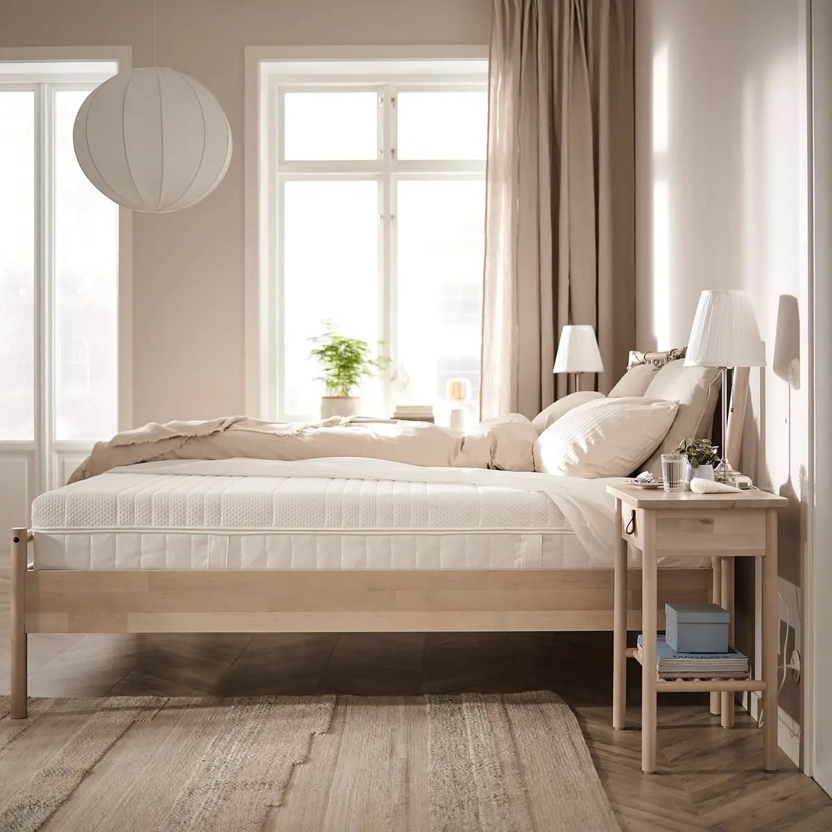IKEA ÅNNELAND Hybrid mattress, medium firm/white Queen [Length 79 1/2 ", Width 59 7/8 ", Thickness 9 1/2 "]