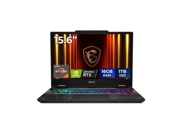 MSI Cyborg A15 15.6" 144hz FHD Gaming Laptop - AMD Ryzen 7 260 - GeForce RTX 5060 - 16GB DDR5 RAM - 1TB SSD - Windows 11 [AMD Ryzen 7 260, GeForce RTX 5060 Laptop GPU, 16GB DDR5 Me