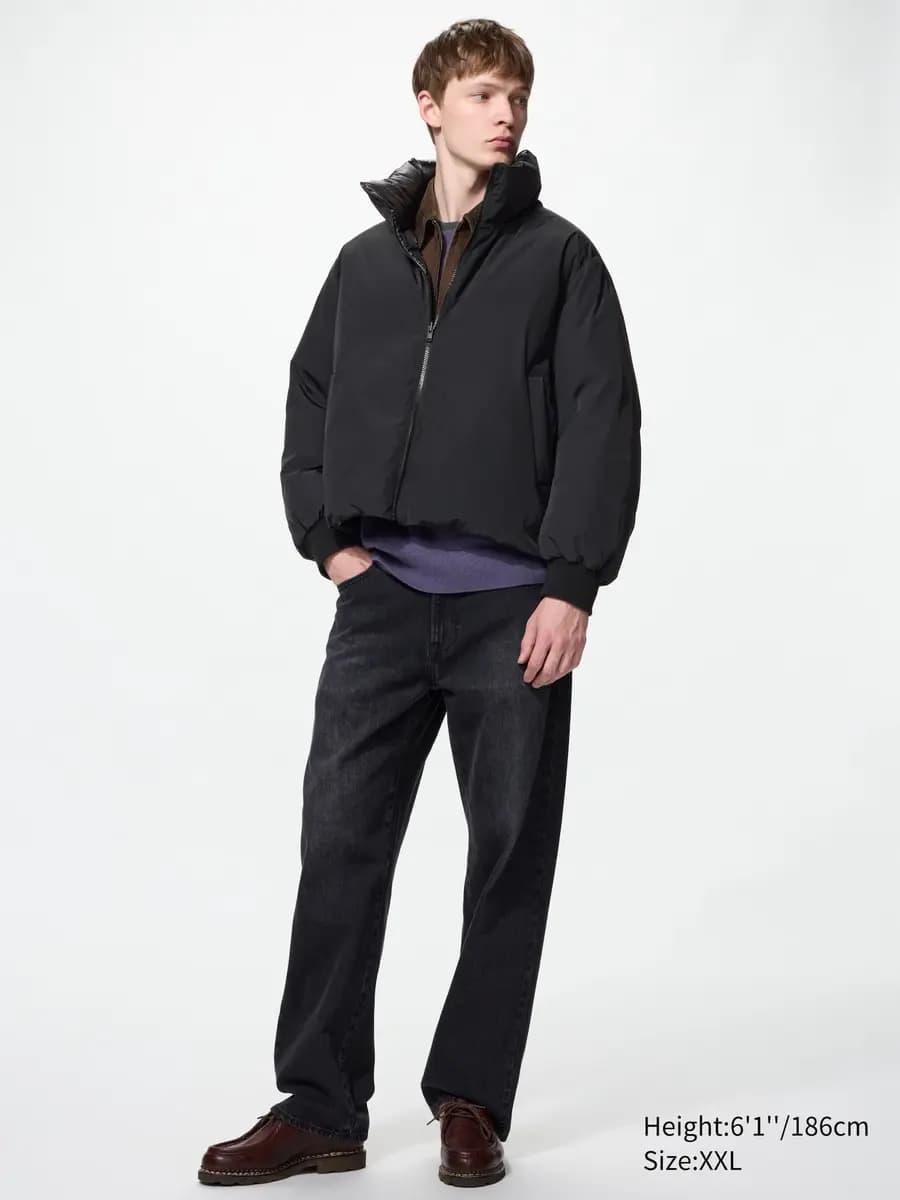Uniqlo Reversible Down Short Jacket Gray [Imported, Hand wash cold, Do not dry clean, GRAY]