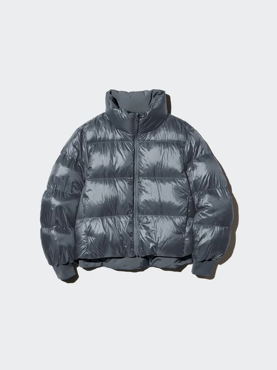 Uniqlo Reversible Down Short Jacket Gray [Imported, Hand wash cold, Do not dry clean, GRAY]