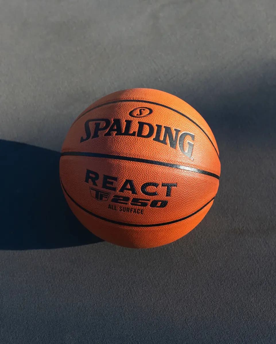 Spalding React TF250® Indoor-Outdoor Basketball [GRIP IT, SHOOTER’S TOUCH, ALL SURFACE PLAY]