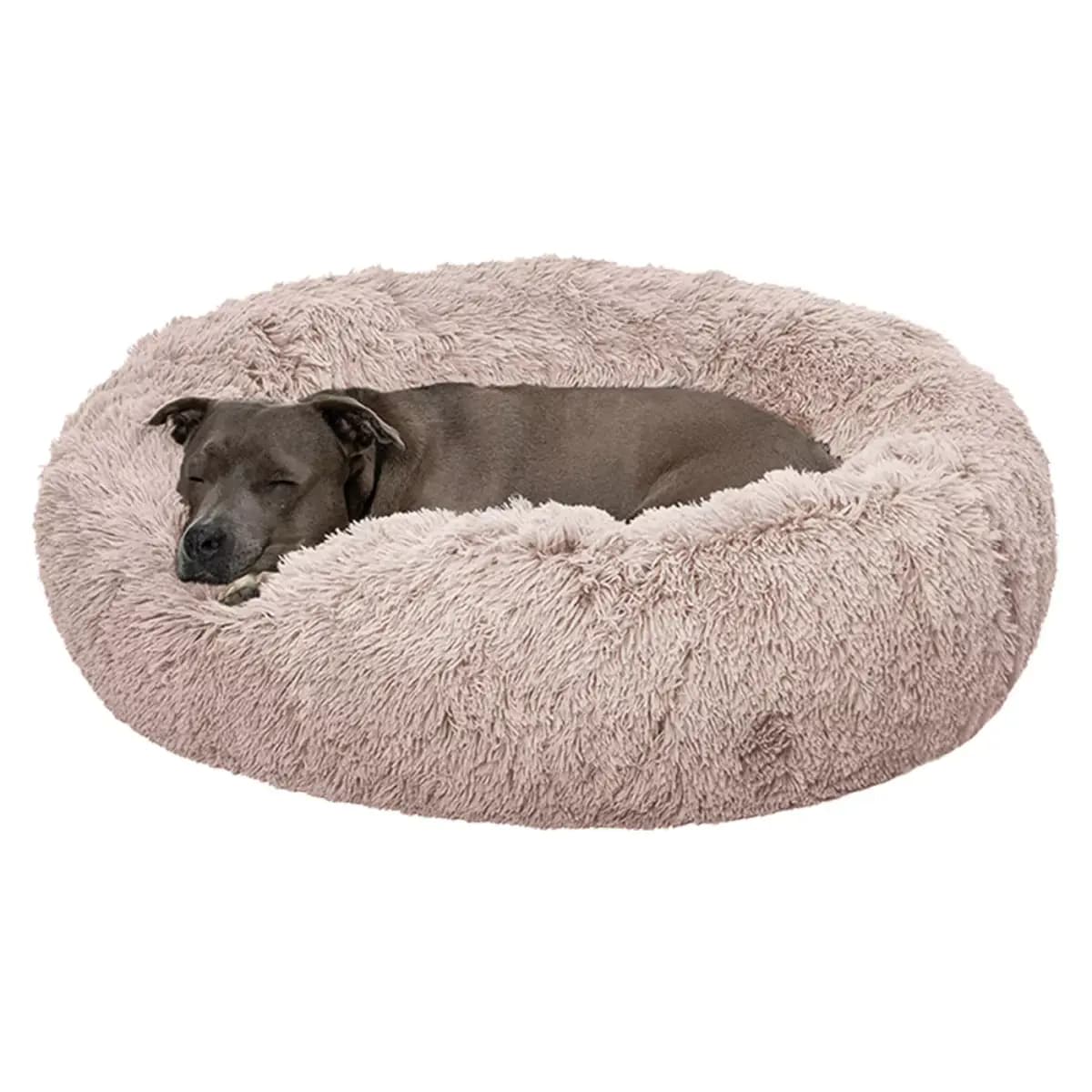 FurHaven Calming Cuddler Donut Large Pet Bed - Taupe 36Lx36W [Description and Overview FurHaven Calming Cuddler Donut Pet Beds, Product Brand & Name FurHaven Calming Cuddler Donut 