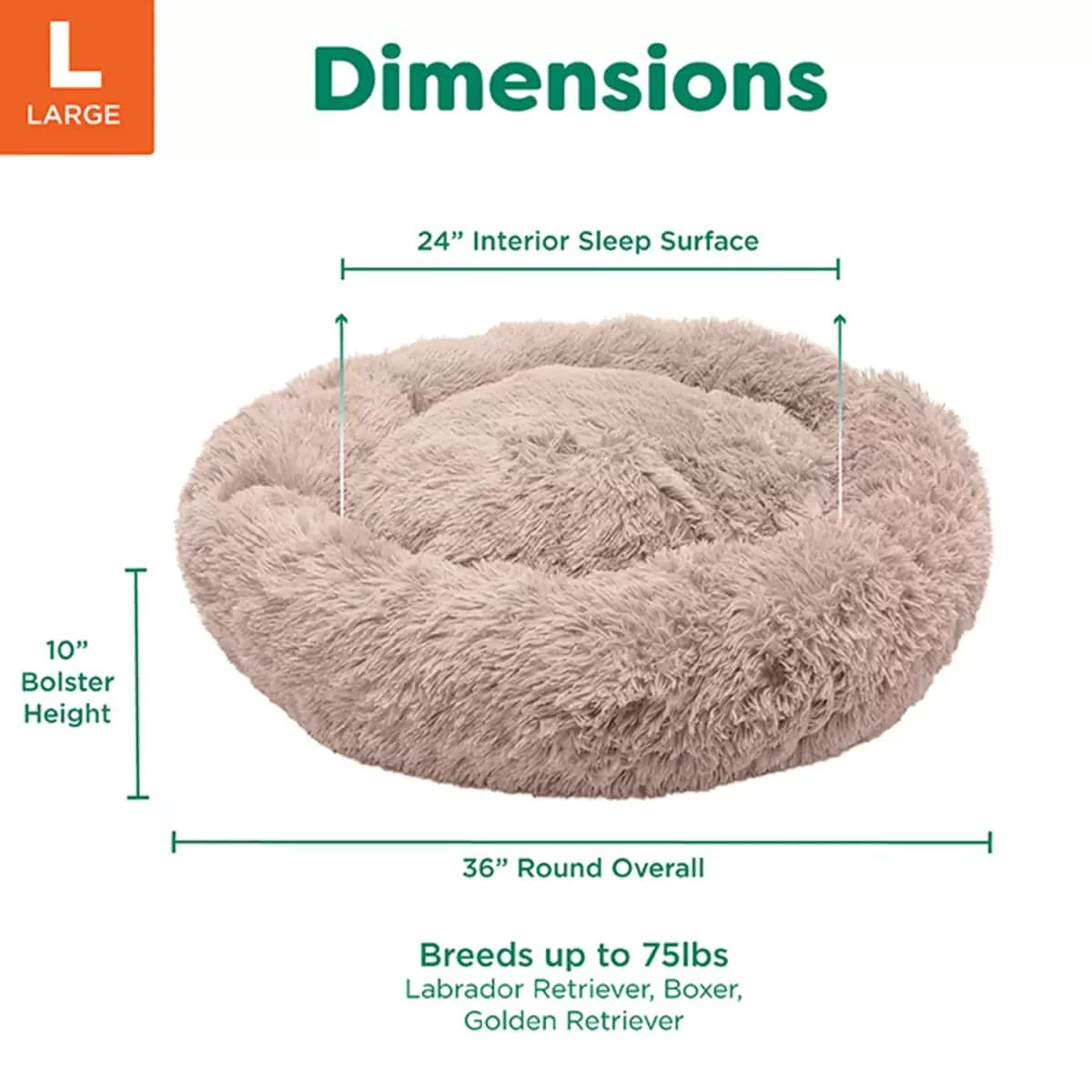 FurHaven Calming Cuddler Donut Large Pet Bed - Taupe 36Lx36W [Description and Overview FurHaven Calming Cuddler Donut Pet Beds, Product Brand & Name FurHaven Calming Cuddler Donut 