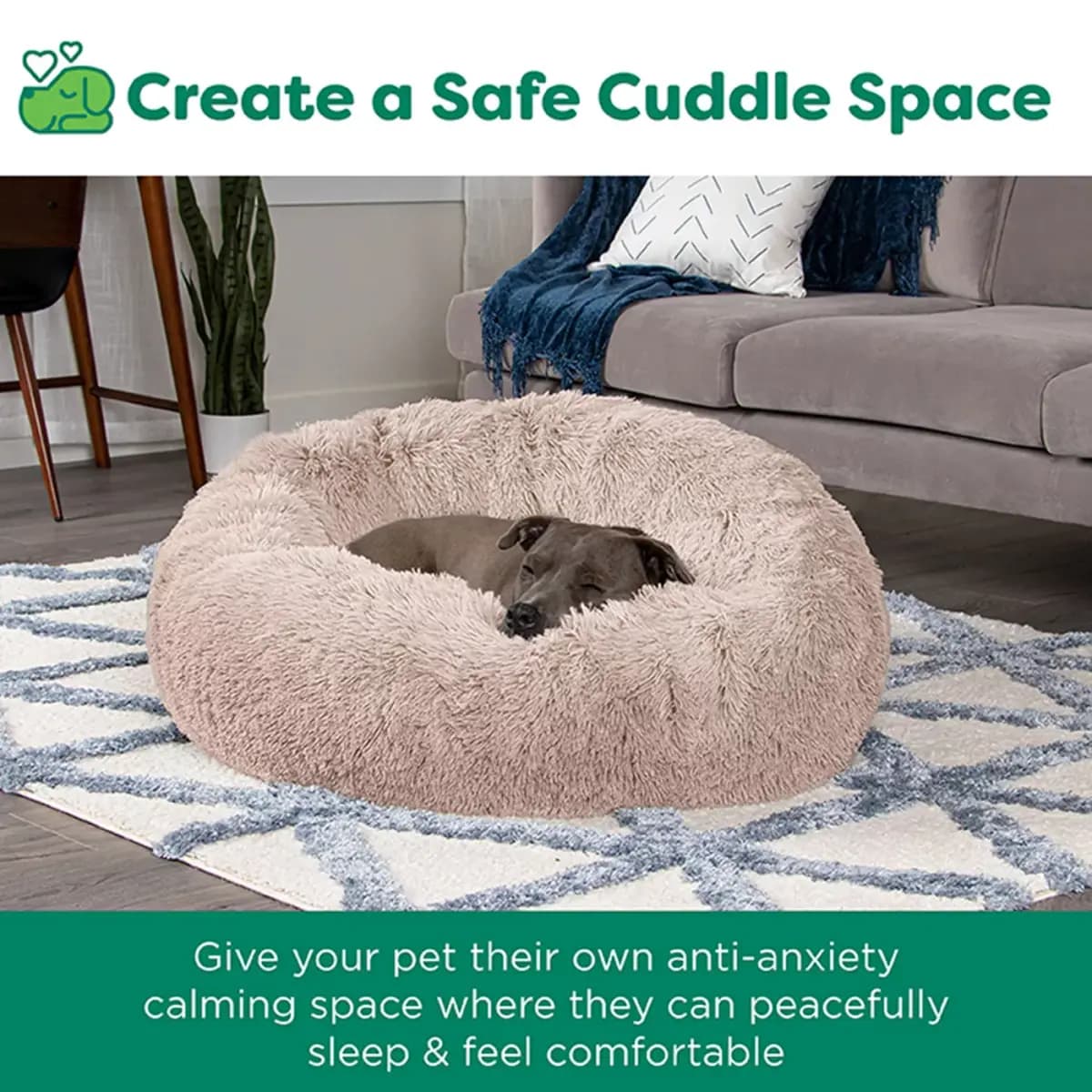 FurHaven Calming Cuddler Donut Large Pet Bed - Taupe 36Lx36W [Description and Overview FurHaven Calming Cuddler Donut Pet Beds, Product Brand & Name FurHaven Calming Cuddler Donut 