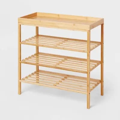 4 Tier Bamboo Shoe Rack - Brightroom™ [7 Pounds, Bamboo (Frame), 15 Pounds]