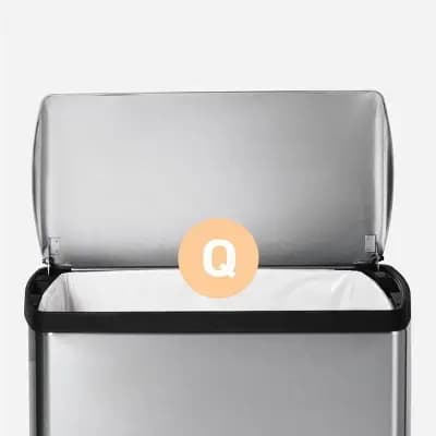 simplehuman 13gal Kitchen Step Trash Can Stainless Steel Rectangular Garbage Can with Silent Close Lid [13.2 Gallon, Stainless Steel, 21.6 Pounds]