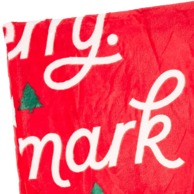 Hallmark Channel Comfy Cozy Merry Throw Blanket, 50x60 [Comfy. Cozy. Merry. Hallmark Channel, 50'' W x 60'' H, 100% polyester fleece., Machine wash cold with like colors.]