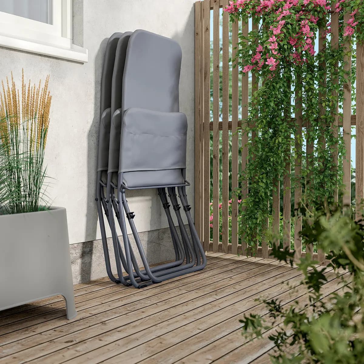 IKEA VIGGSÖ Lounge chair, outdoor, foldable dark gray [Width 22 7/8 ", Depth 31 1/2 ", Height 36 5/8 "]