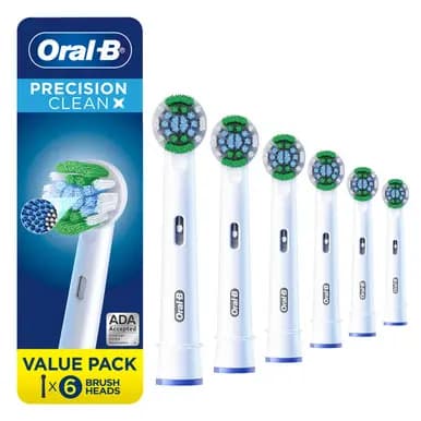 Oral-B Precision Clean X-Filament Brush Heads, 6 Count [7 SMART Brushing Modes, Interactive Color Display, Artificial Intelligence + 3D]