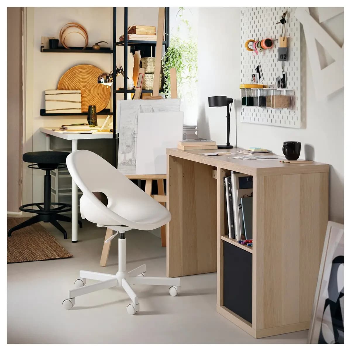 IKEA KALLAX Desk, white stained/oak effect [Width 43 3/4 ", Depth 15 3/8 ", Height 30 3/8 "]