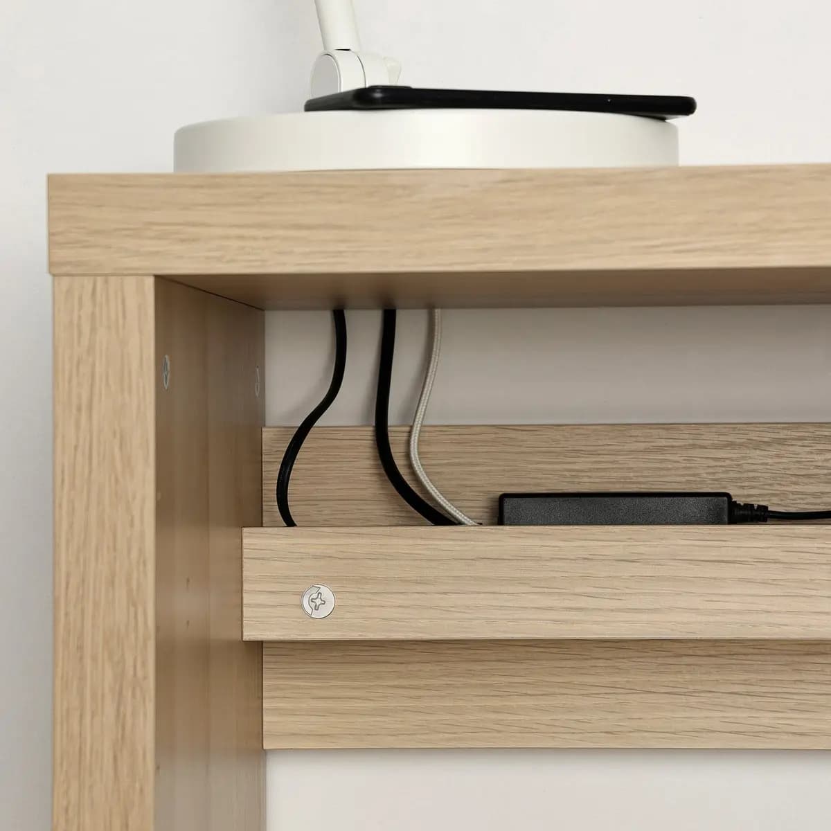 IKEA KALLAX Desk, white stained/oak effect [Width 43 3/4 ", Depth 15 3/8 ", Height 30 3/8 "]