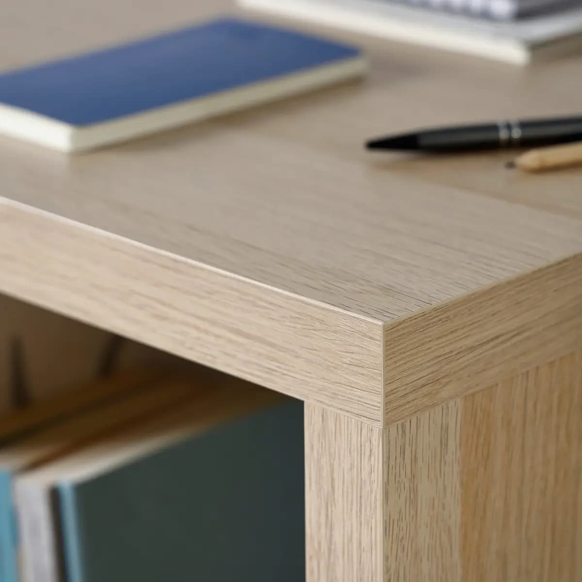 IKEA KALLAX Desk, white stained/oak effect [Width 43 3/4 ", Depth 15 3/8 ", Height 30 3/8 "]