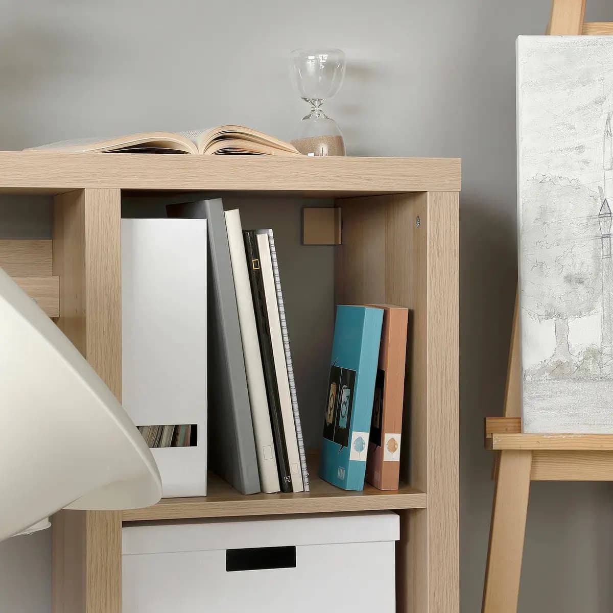 IKEA KALLAX Desk, white stained/oak effect [Width 43 3/4 ", Depth 15 3/8 ", Height 30 3/8 "]