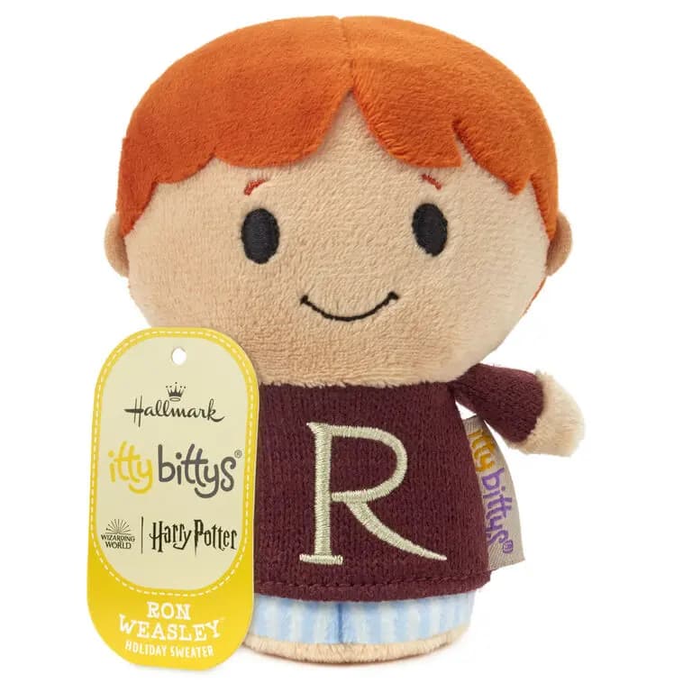 itty bittys Harry Potter Ron in Red R Sweater Plush [3'' W x 4'' H x 2.75'' D, 1, To clean, wipe with damp cloth., 1KDD2222]