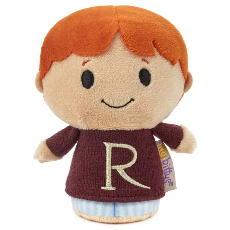 itty bittys Harry Potter Ron in Red R Sweater Plush [3'' W x 4'' H x 2.75'' D, 1, To clean, wipe with damp cloth., 1KDD2222]