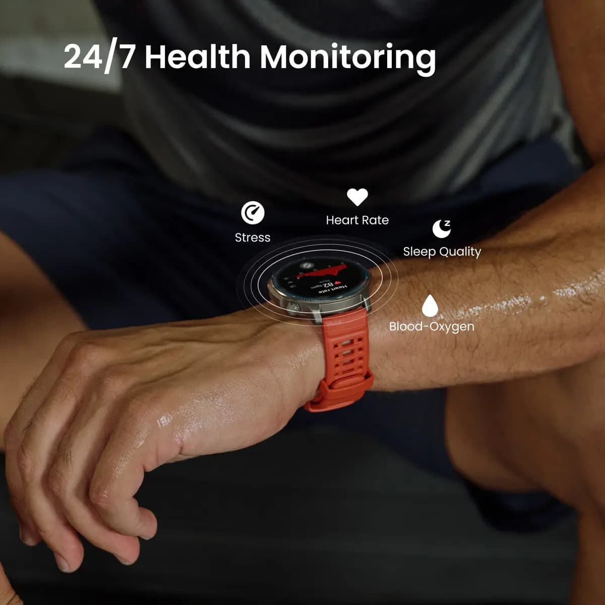Amazfit Balance 2 Black (with additional Lava strap) [47.4 x 47.4 x 12.3mm, 1.5", Up to 21 days]