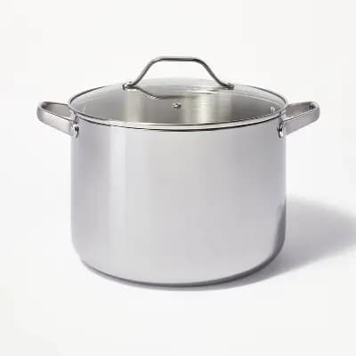 12qt Stainless Steel Stock Pot Silver - Figmint™ [11.02 Inches, 7.78 Pounds, Stainless Steel]