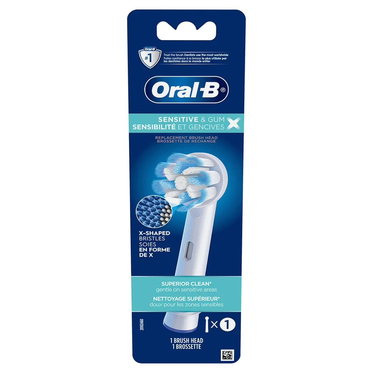 Oral-B Sensitive & Gum X-Filament Replacement Brush Head, 1 Count [Optimal tooth coverage and tooth-by-tooth cleaning with specially engineered bristles, Clinically proven superior