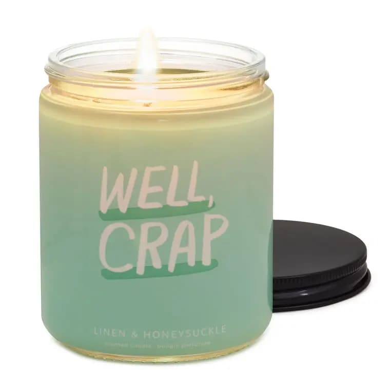 Well, Crap Linen and Honeysuckle Scented Jar Candle, 7 oz. [Dimensions 7 oz.; 2.62'' W x 3.62'' H x 2.62'' D, Count 1, Format Candle, Scent Linen and honeysuckle]