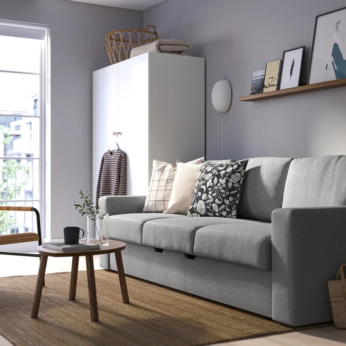 IKEA BÅRSLÖV Sleeper sofa, Tibbleby beige/gray [Width 92 7/8 ", Depth 42 7/8 ", Height 29 1/2 "]