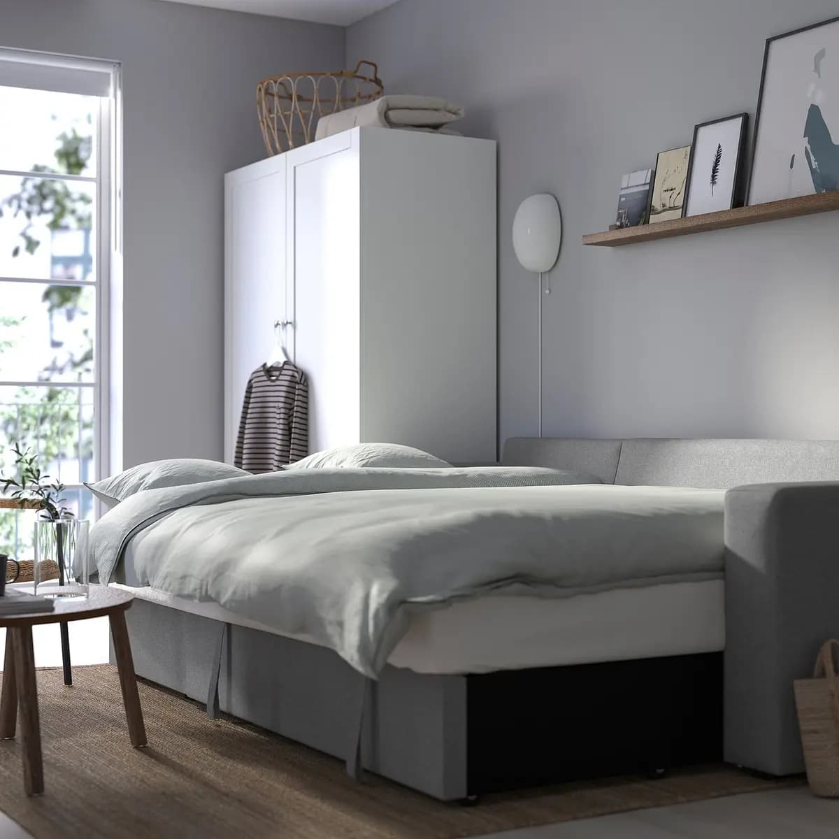 IKEA BÅRSLÖV Sleeper sofa, Tibbleby beige/gray [Width 92 7/8 ", Depth 42 7/8 ", Height 29 1/2 "]