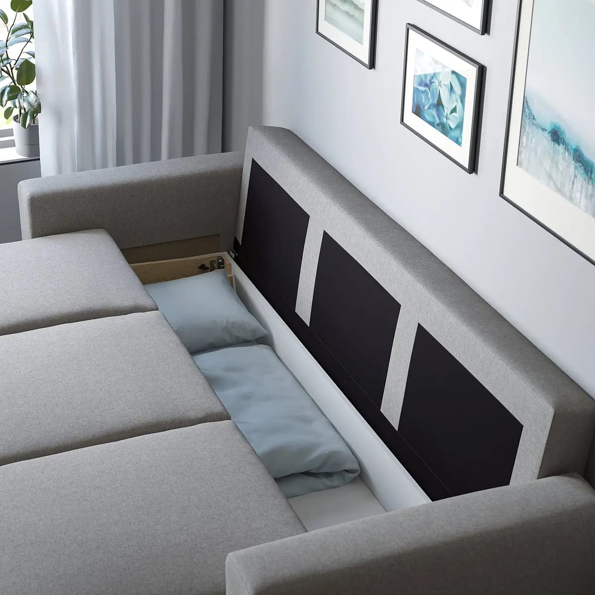 IKEA BÅRSLÖV Sleeper sofa, Tibbleby beige/gray [Width 92 7/8 ", Depth 42 7/8 ", Height 29 1/2 "]