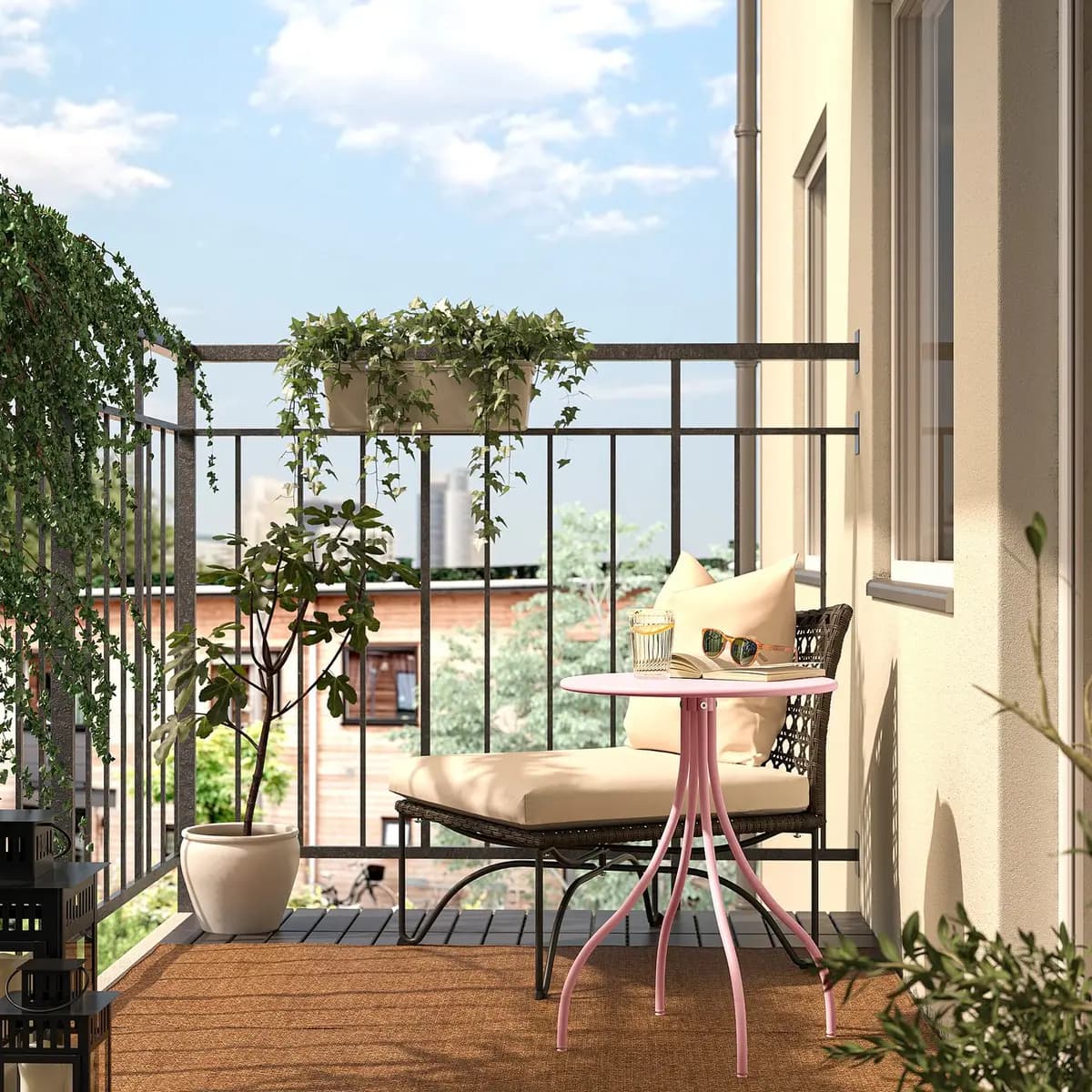 IKEA TÅNEBRO Side table, indoor/outdoor/light pink 18 1/8 " [Diameter 18 1/8 ", Height 23 7/8 ", Max. load 22 lb]