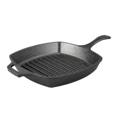 Lodge 10.5" Cast Iron Square Grill Pan [7.2 Pounds, Iron, 1]