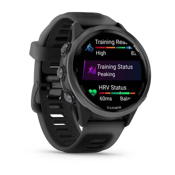 Garmin Forerunner 570 42mm Slate Gray Aluminum with Translucent Black/Black Band [AMOLED (optional always-on mode), 5 ATM, 1.2" (30.4 mm) diameter]