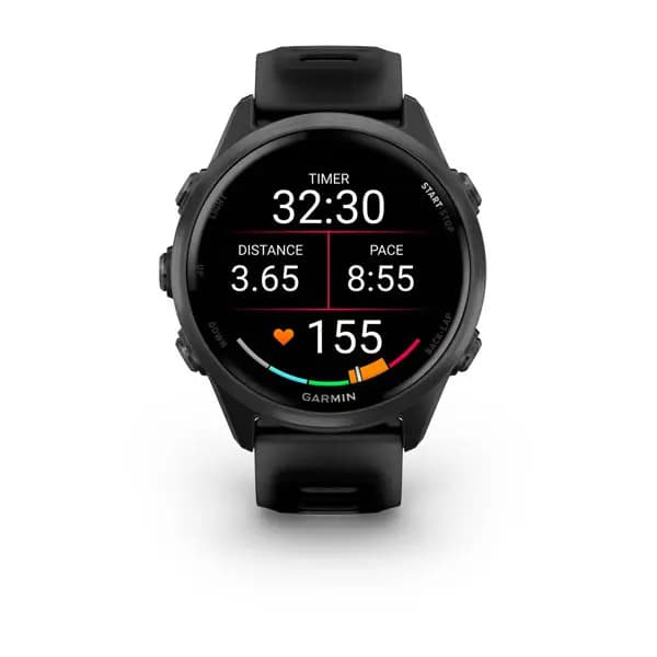 Garmin Forerunner 570 42mm Slate Gray Aluminum with Translucent Black/Black Band [AMOLED (optional always-on mode), 5 ATM, 1.2" (30.4 mm) diameter]