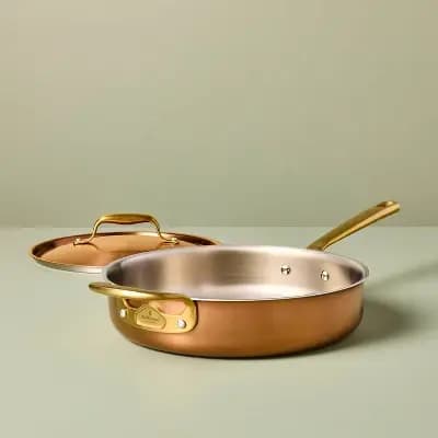 Hearth & Hand with Magnolia 4qt 11" 2pc Stainless Steel Fry Pan Copper - Hearth & Handâ„¢ with Magnolia [18/0 Stainless Steel, 4 Quart, 11 Inches]