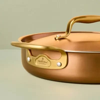 Hearth & Hand with Magnolia 4qt 11" 2pc Stainless Steel Fry Pan Copper - Hearth & Handâ„¢ with Magnolia [18/0 Stainless Steel, 4 Quart, 11 Inches]