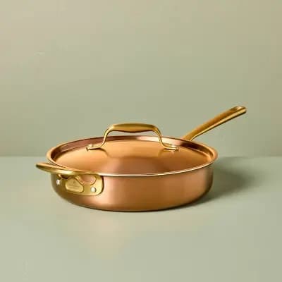 Hearth & Hand with Magnolia 4qt 11" 2pc Stainless Steel Fry Pan Copper - Hearth & Handâ„¢ with Magnolia [18/0 Stainless Steel, 4 Quart, 11 Inches]