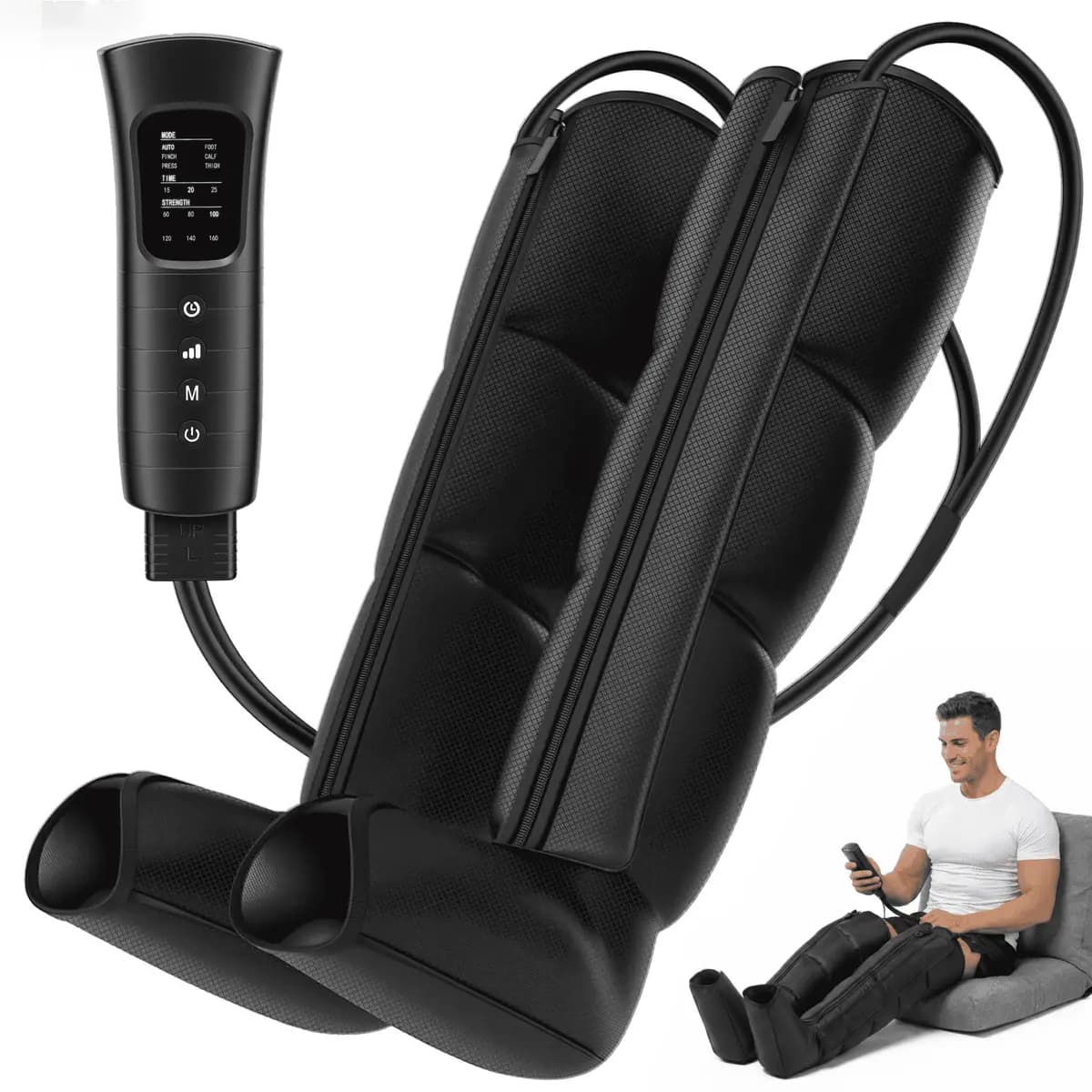 Naipo Air Compression Leg Massager [4 air chambers, 6 pressure levels, under 50 dB]