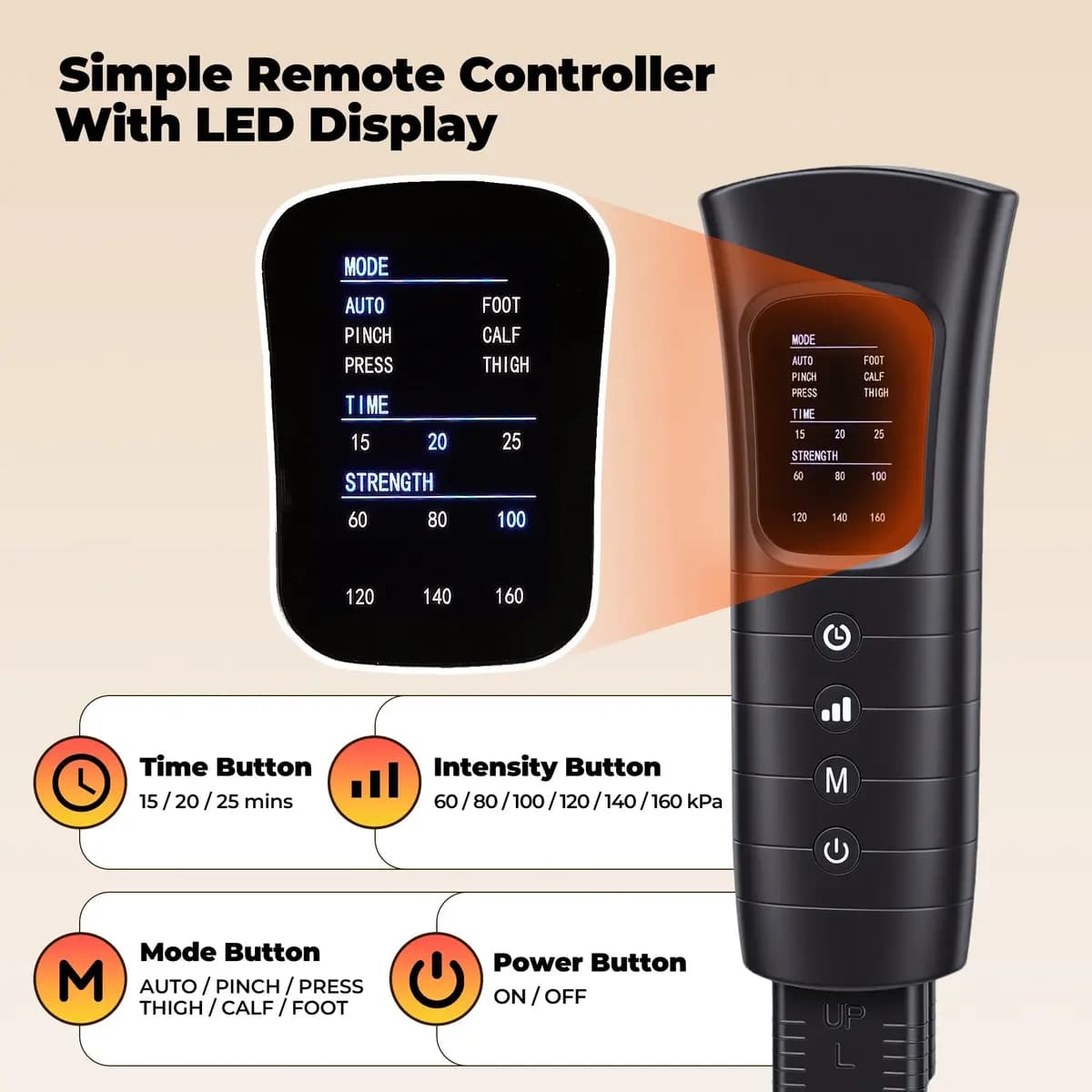Naipo Air Compression Leg Massager [4 air chambers, 6 pressure levels, under 50 dB]