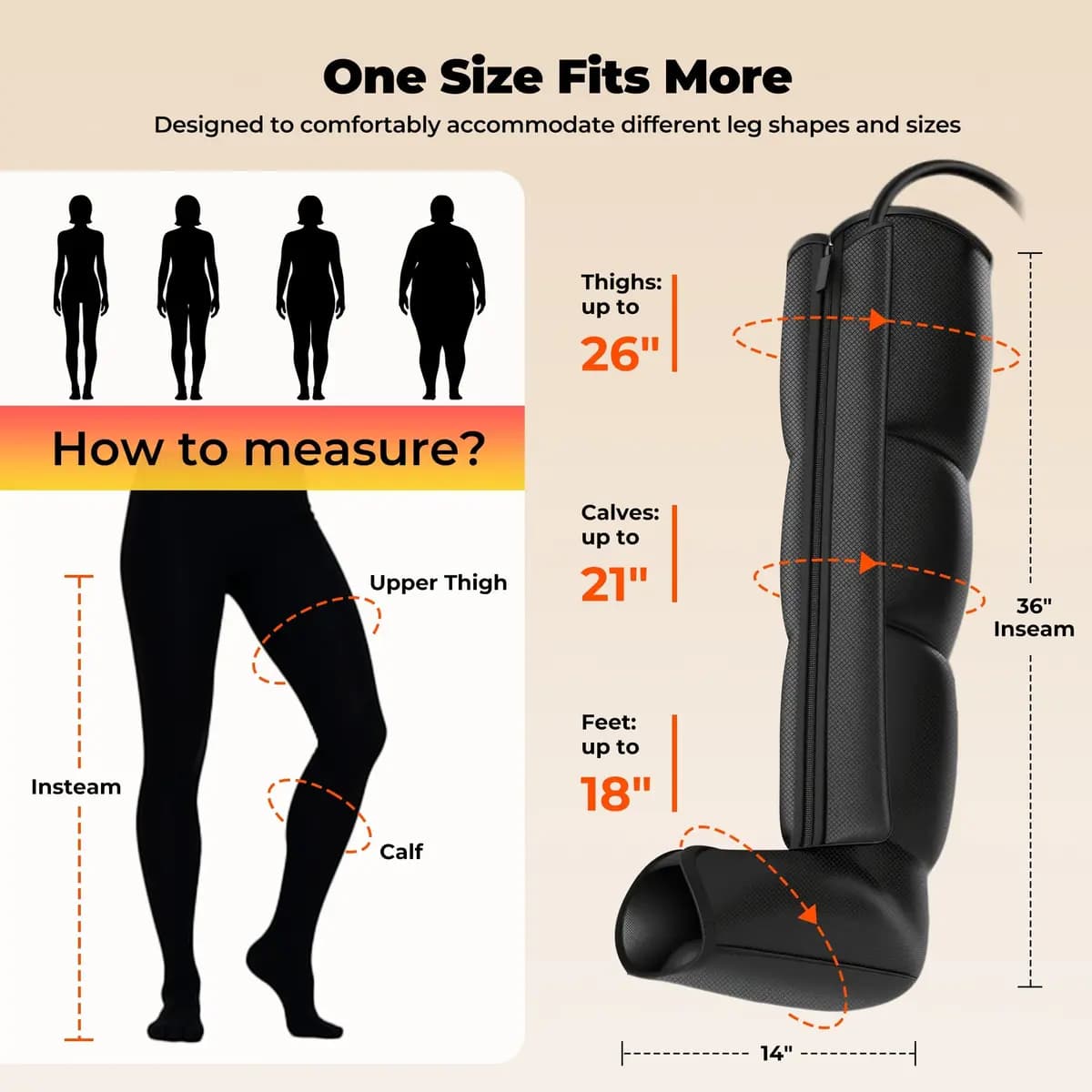 Naipo Air Compression Leg Massager [4 air chambers, 6 pressure levels, under 50 dB]