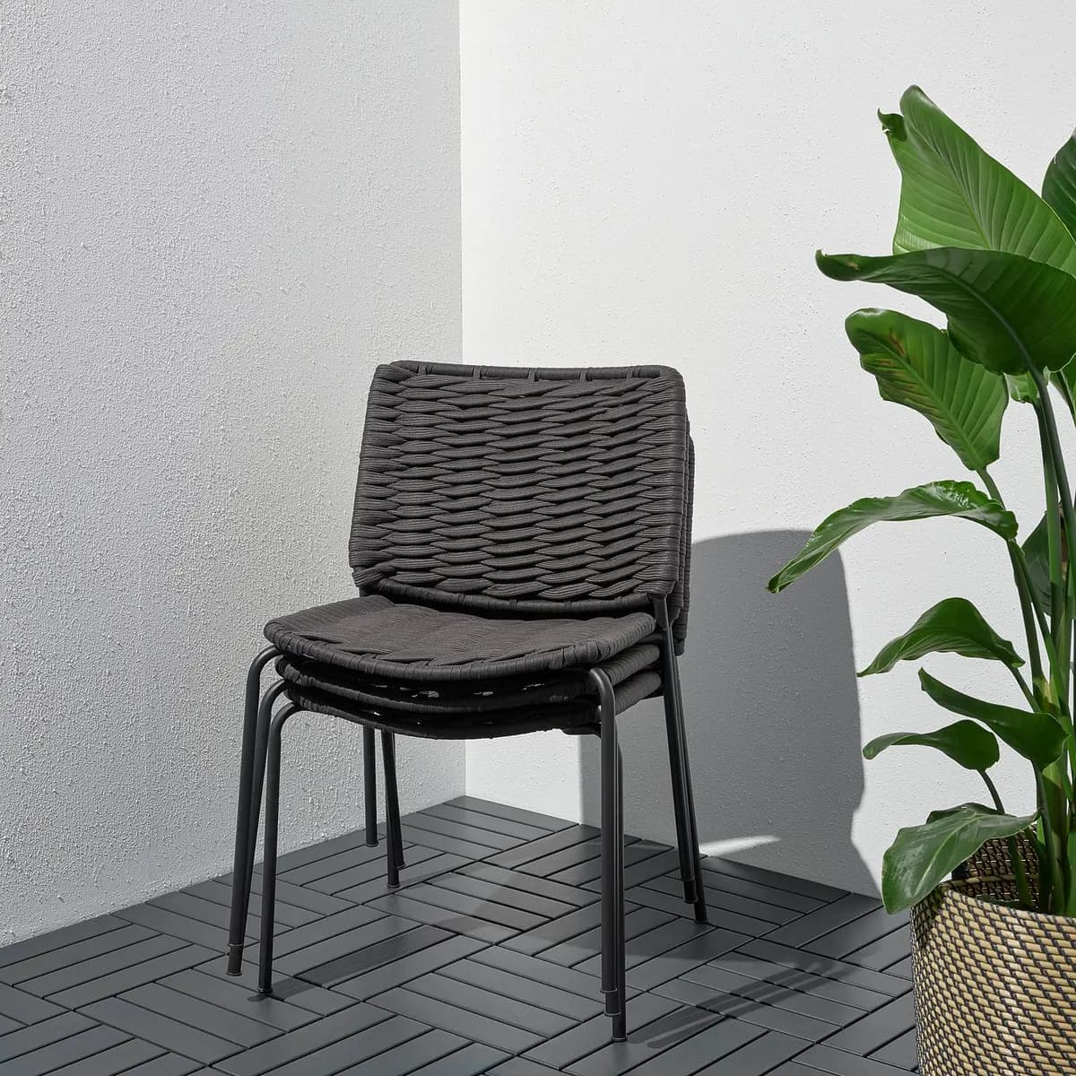 IKEA TEGELÖN Chair, in/outdoor, dark gray/black [Width 22 7/8 ", Depth 24 ", Height 32 5/8 "]