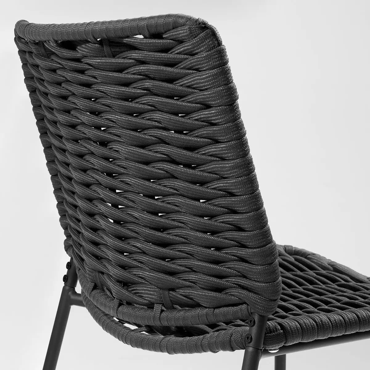 IKEA TEGELÖN Chair, in/outdoor, dark gray/black [Width 22 7/8 ", Depth 24 ", Height 32 5/8 "]