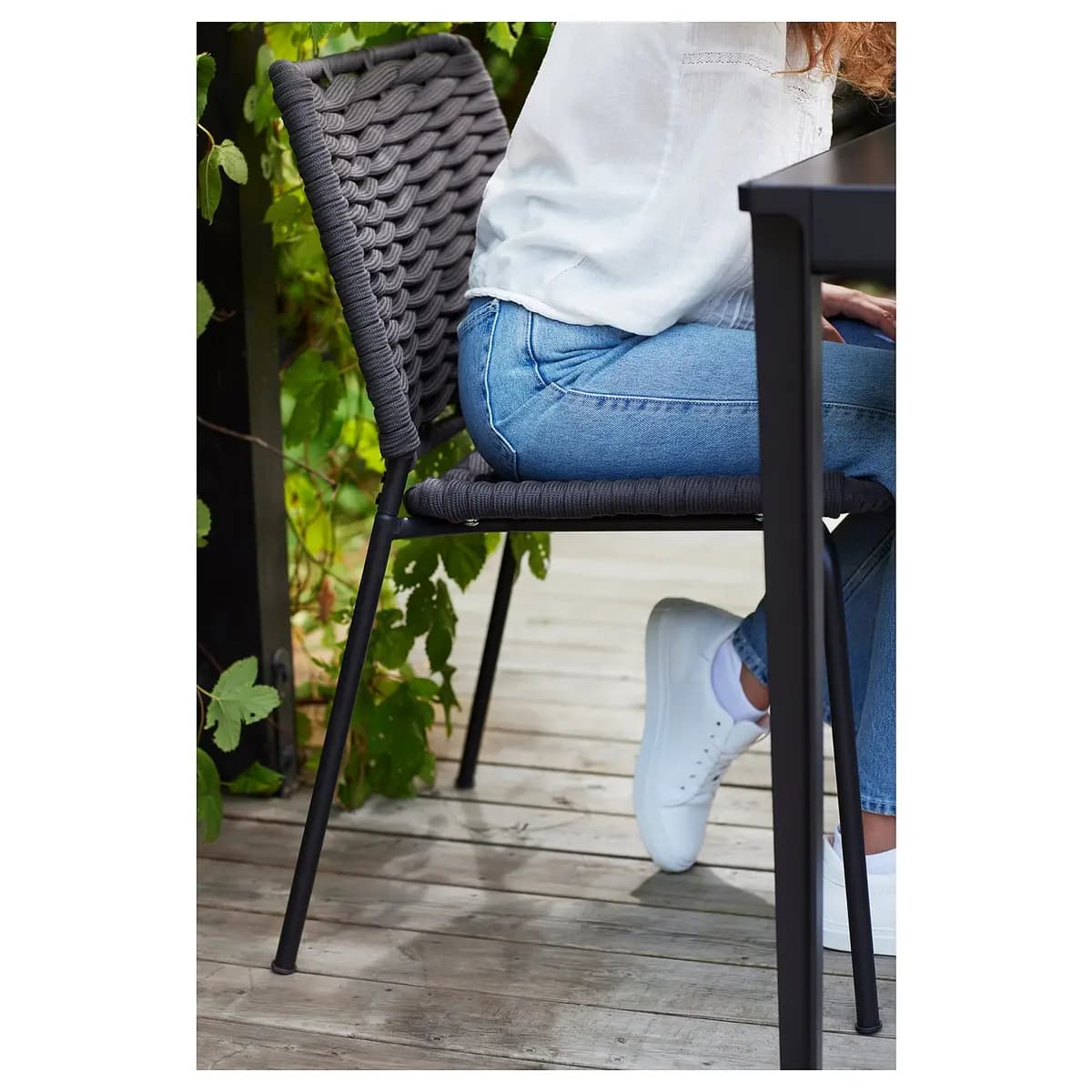 IKEA TEGELÖN Chair, in/outdoor, dark gray/black [Width 22 7/8 ", Depth 24 ", Height 32 5/8 "]