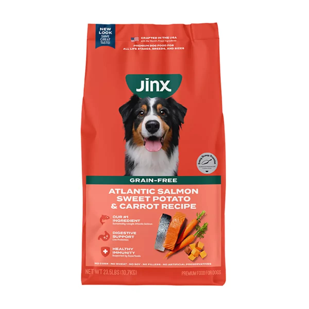 Jinx All Life Stages Grain-Free Dry Dog Food - Atlantic Salmon, Sweet Potato & Carrot [Species Dog, Brand Jinx, Food Type Kibble, Breed Size All]
