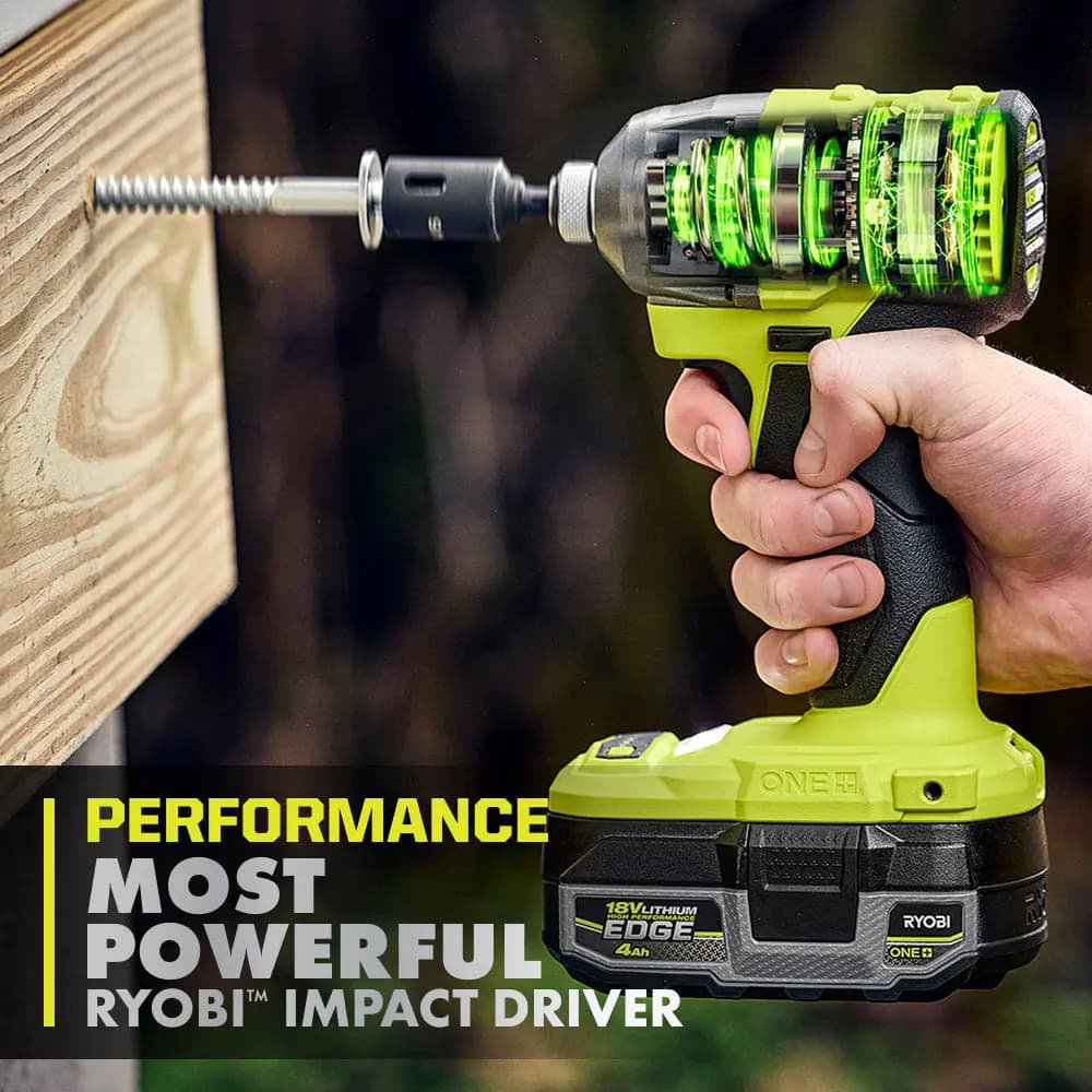 RYOBI 18V ONE+ HP Brushless 4-Mode 1/4" Hex Impact Driver [Collet 1/4" Hex, RPM 0 - 3,400, Torque Up to 2,300 in-lbs.]