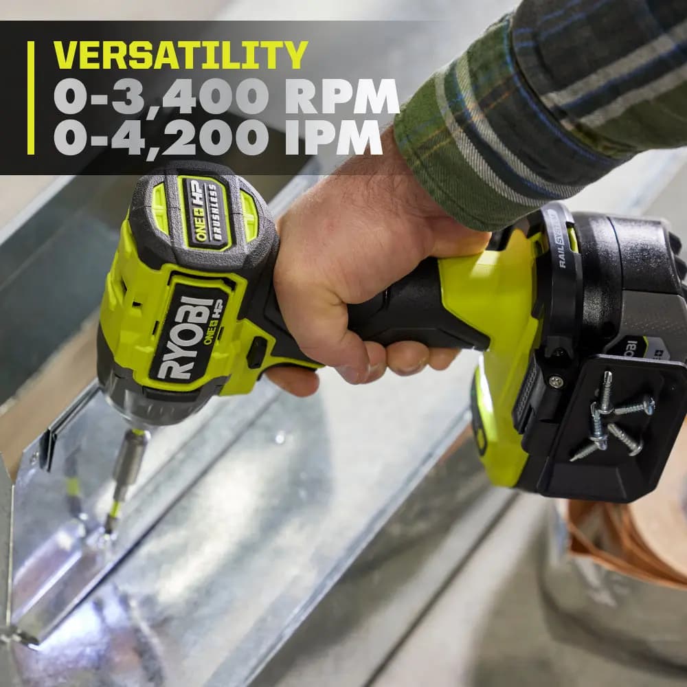 RYOBI 18V ONE+ HP Brushless 4-Mode 1/4" Hex Impact Driver [Collet 1/4" Hex, RPM 0 - 3,400, Torque Up to 2,300 in-lbs.]