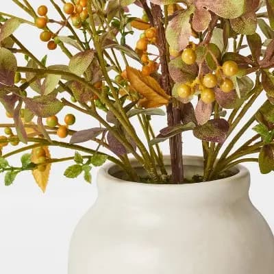 Threshold designed w/Studio McGee Statement Berry and Branch Arrangement - Thresholdâ„¢ designed with Studio McGee [Polyester, Ceramic, 9.1 Inches (H) x 3.8 Inches (W)]