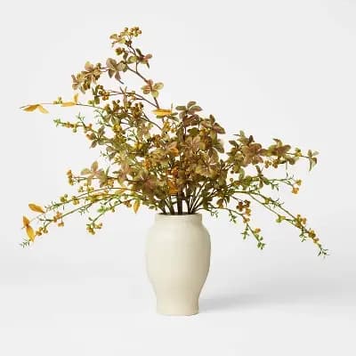 Threshold designed w/Studio McGee Statement Berry and Branch Arrangement - Thresholdâ„¢ designed with Studio McGee [Polyester, Ceramic, 9.1 Inches (H) x 3.8 Inches (W)]