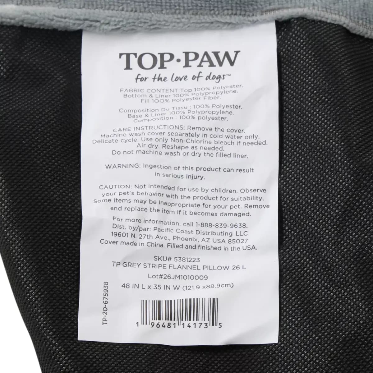 Top Paw Grey Cozy Pillow Bed. Small/Medium, Large/X Large [Brand Top Paw®, Includes 1 Bed, Intended For Dogs, Color Grey]
